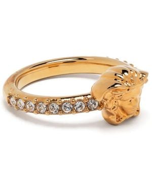 Versace La Medusa Ring Verfraaid Met Kristallen - Metallic