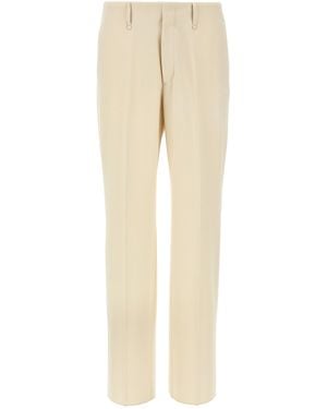Fendi Wool Pantaloni Bianco-Uomo - Neutro