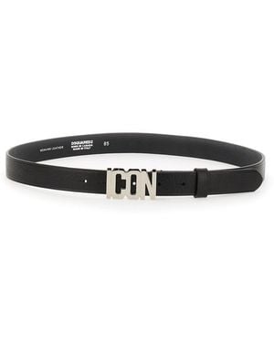 DSquared² Leather Belt - Black
