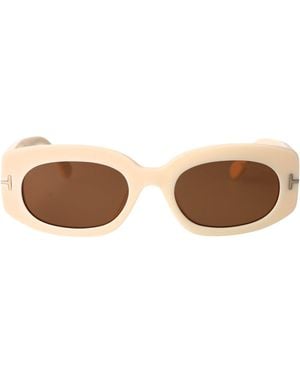Tom Ford Occhiali Da Sole Ovali - Marrone
