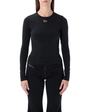 DIESEL T-Uncutieslong-Ls-Od T-Shirt With Oval D Logo - Blue