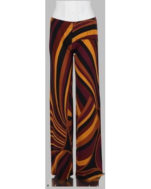 PUCCI Italian Viscose Blend Stretch Trousers For - Red