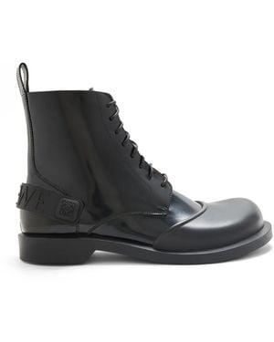 Loewe Leder schnürstiefel, hergestellt in italien - Schwarz