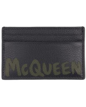 McQueen Kaarthouder Alexander Mc Queen Leather Black/khaki - Zwart
