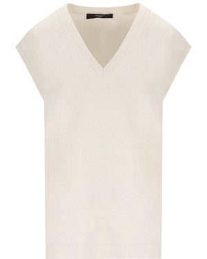 Weekend by Maxmara Orosei Ivory Knitted Vest - White
