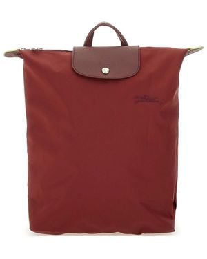 Longchamp "M Le Plaige" Backpack - Red