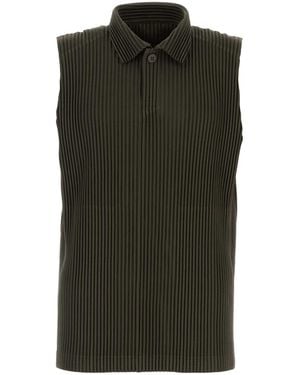 Homme Plissé Issey Miyake Khaki Polyester Polo Shirt - Green