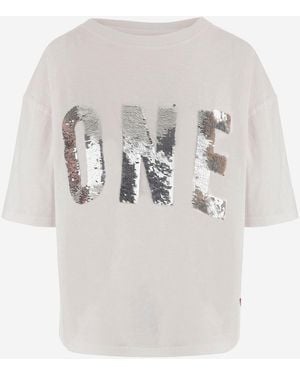 ONE TEE Cotton T Shirt With Logo - White