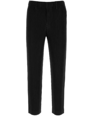 Homme Plissé Issey Miyake Homme Plissé Issey Miyake Polyester Pleated Trousers For - Black
