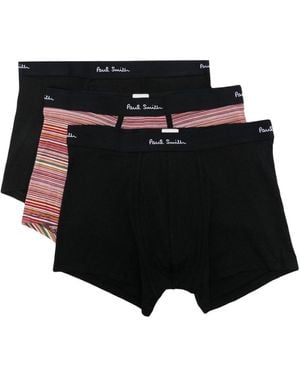 Paul Smith Drie Jersey Boxershorts Met Logoband - Zwart
