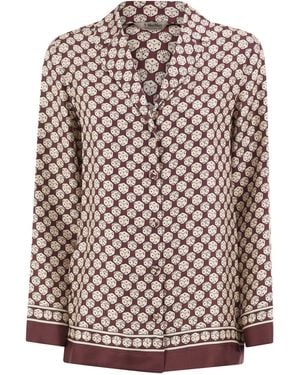 Max Mara Stmmambo Pure Silk Printed Shirt - Red