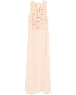 forte_forte "En Fleur" Embroidery Popline And Georgette Dress Clothing - Black