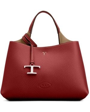 Tod's Micro Leather Shopping Bag - Red