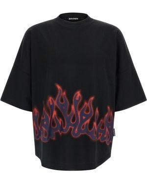 Palm Angels 'flames' T -shirt - Zwart