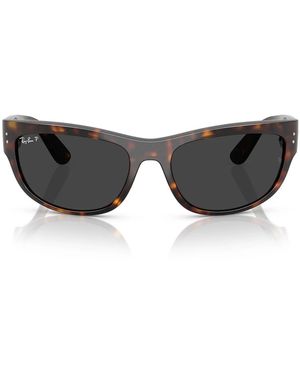 Ray-Ban Sonnenbrille Rb2289 902/48 Mega Balorama Braun/Schwarz Unisex Polarisiert - Grau
