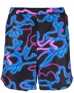 Valentino Neondruck Schwimmshorts - Blau