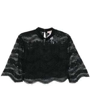 Twinset Macrame' Lace Blouse - Black