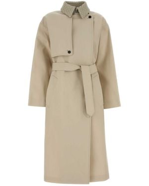 Bottega Veneta Shirt Collar Trench Coat - Natural