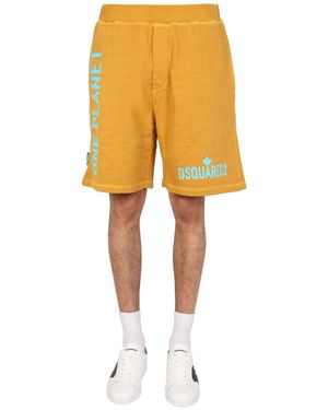 DSquared² One Life One Planet Bermuda Shorts - Yellow