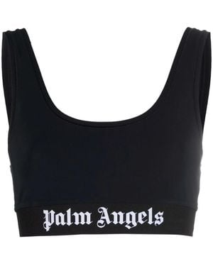 Palm Angels Bh Met Onderband En Ronde Hals - Blauw