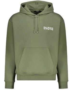 Balmain Kapuzenpullover mit -Logomotiv - Grün