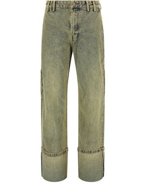 Entire studios Cuff Surface Wave Jeans - Green