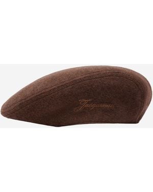 Jacquemus Alérie Embroidered Flat Beret - Brown