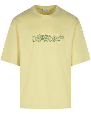 Off-White c/o Virgil Abloh 'Wolky Arrow' Elfenbein Baumwoll -T -Shirt - Gelb