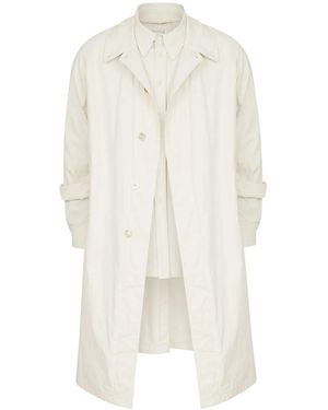 Maison Margiela Belted Layered Design Trench Coat - Weiß