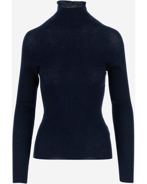 Aspesi Pull en laine nervuré - Bleu