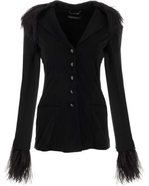 Alberta Ferretti Crepe Blazer - Black