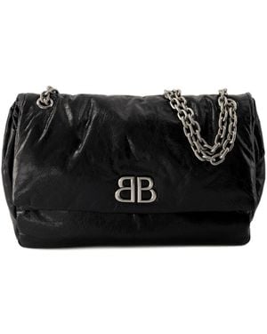 Balenciaga Monaco Hobo -Tasche M Leder schwarz
