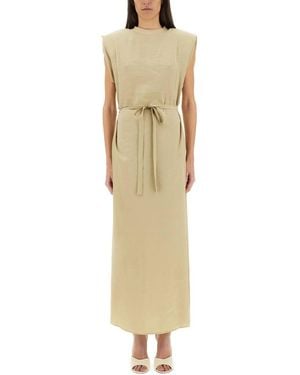 Alysi Peach Touch Long Dress - Metallic
