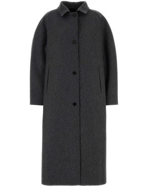Jil Sander Dark Wool Blend Coat - Black