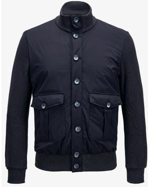 Herno Button Fastening Padded Jacket - Blue