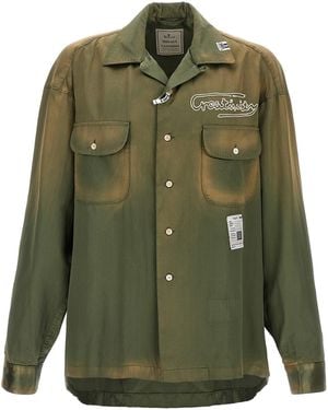 Maison Mihara Yasuhiro Geborduurd Overhemd - Groen