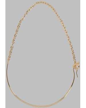 Ferragamo Elegant Necklace With Signature Link Detail - Metallic