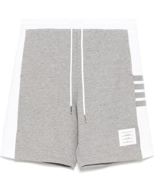 Thom Browne Shorts Met Vier Strepen - Grijs