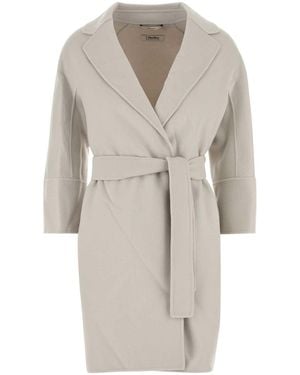 Max Mara Chalk Wool Arona Coat - White