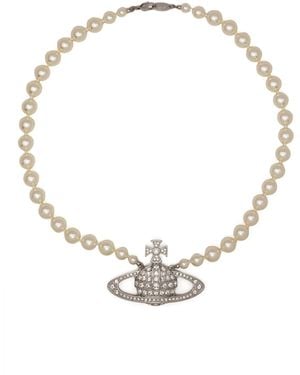 Vivienne Westwood Bas Relief Pearl Necklace - Natural