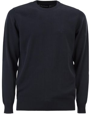 Barbour Pullover aus Pima-Baumwolle mit Rundhalsausschnitt - Blau