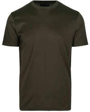 Emporio Armani Logo Baumwollmischung T -Shirt - Grün