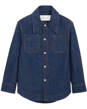 Ami Paris Geprägtes Ami De Coeur Worker-Overshirt - Blau