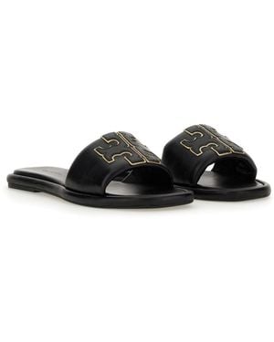 Tory Burch Sandalo Slider Sportivo une doppia t - Noir