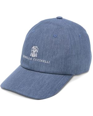Casquette Baseball Brunello Cucinelli Blanche à Paillettes - Taille M, Coton, Neuve Avec étiquette - Style Luxe Décontracté
