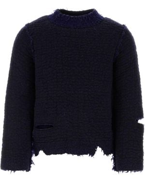 NAMACHEKO Two Tone Wool Blend Jumper - Blue