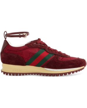 Gucci Re Motion Leather Trainers - Red