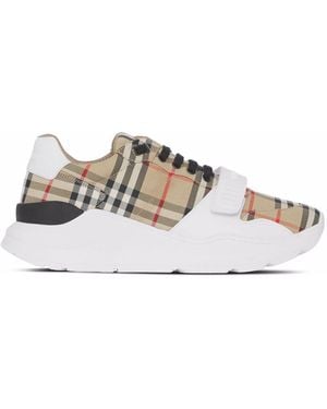 Burberry Regis Cotton Sneakers - Natural