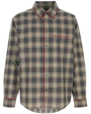 Marni And Light Ombré Check Shirt With Contrasting Piping - Gray