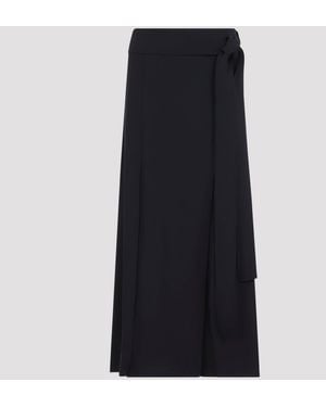 Studio Nicholson Knife Pleat Belted Midi Skirt - Black